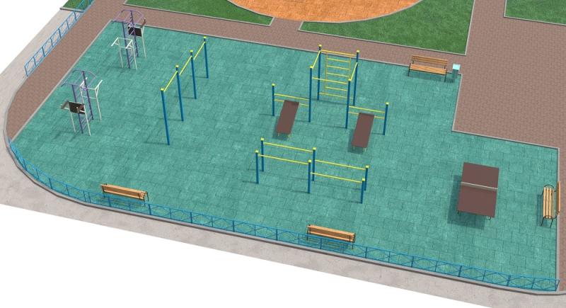 Проект спортивной площадки с столом теннисным в Белгороде