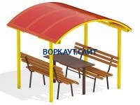 Стол и лавки под навесом МАФ 4005 в Белгороде