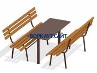 Дачный комплект из 2 лавочек и стола МАФ 1620 в Белгороде