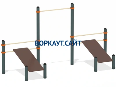 Воркаут с турником и двойной скамьей для пресса ВС-28 в Белгороде