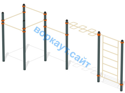 Воркаут турники с шведской стенкой и рукоходом  ВС-21 в Белгороде