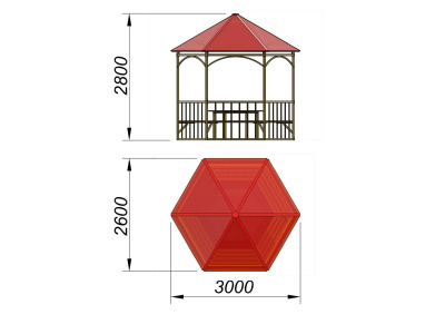 Беседка со столом и лавками МАФ 4121 в Белгороде