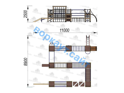 Детский спортивный комплекс Полоса препятствий ДСК 3116 в Белгороде
