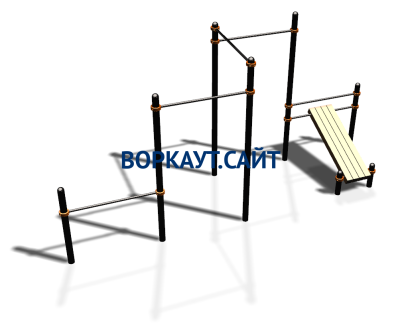 Воркаут комплекс разноуровневых турников со скамьей для пресса ВС-37 в Белгороде