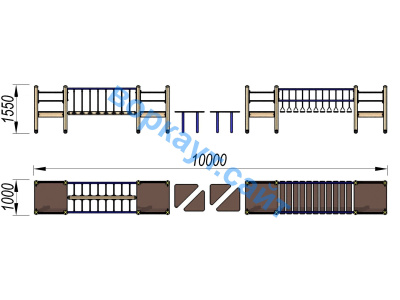Детский спортивный комплекс Двойной мостик ДСК 3115 в Белгороде
