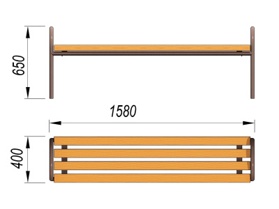 Лавочка парковая МАФ 1603 в Белгороде