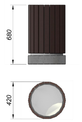 Урна деревянная круглая с бетонным основанием МАФ 1632 в Белгороде