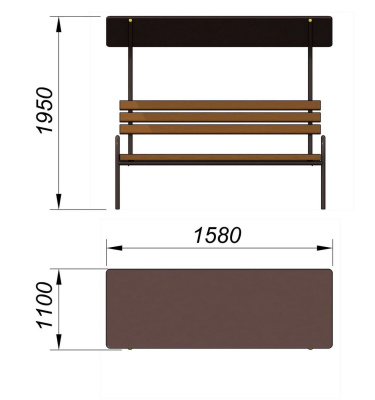 Лавочка под навесом МАФ 1607 в Белгороде