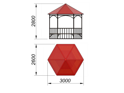 Беседка с лавками и полом МАФ 4122 в Белгороде