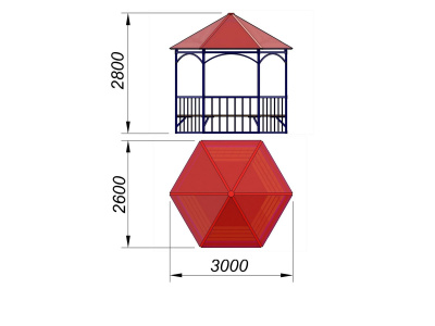 Беседка с лавками МАФ 4120 в Белгороде