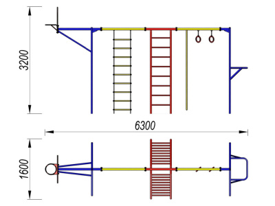 Гимнастический комплекс с баскетбольным щитом МАФ 3001 в Белгороде Гимнастический комплекс с баскетбольным щитом МАФ 3001 в Белгороде